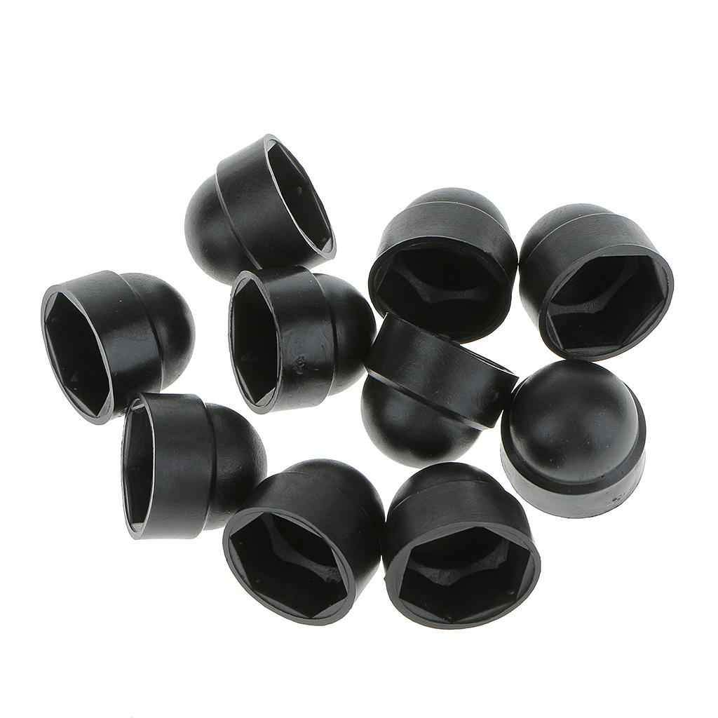 10pcs M10 Black Dome Bolt Nut Protection Caps Cover Hexagon Screws