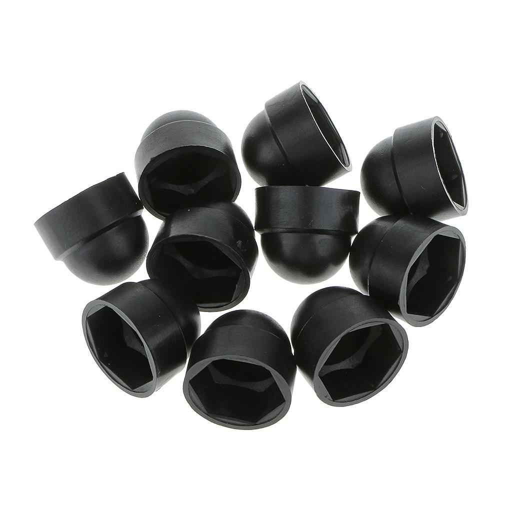 10pcs M10 Black Dome Bolt Nut Protection Caps Cover Hexagon Screws