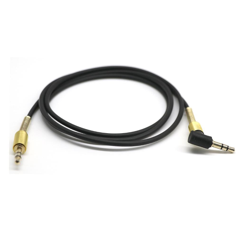 3.5mm Jack Audio Cable Male To Male 90 Degree Right Angle Aux Cable Black