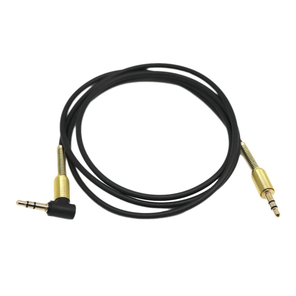 3.5mm Jack Audio Cable Male To Male 90 Degree Right Angle Aux Cable Black