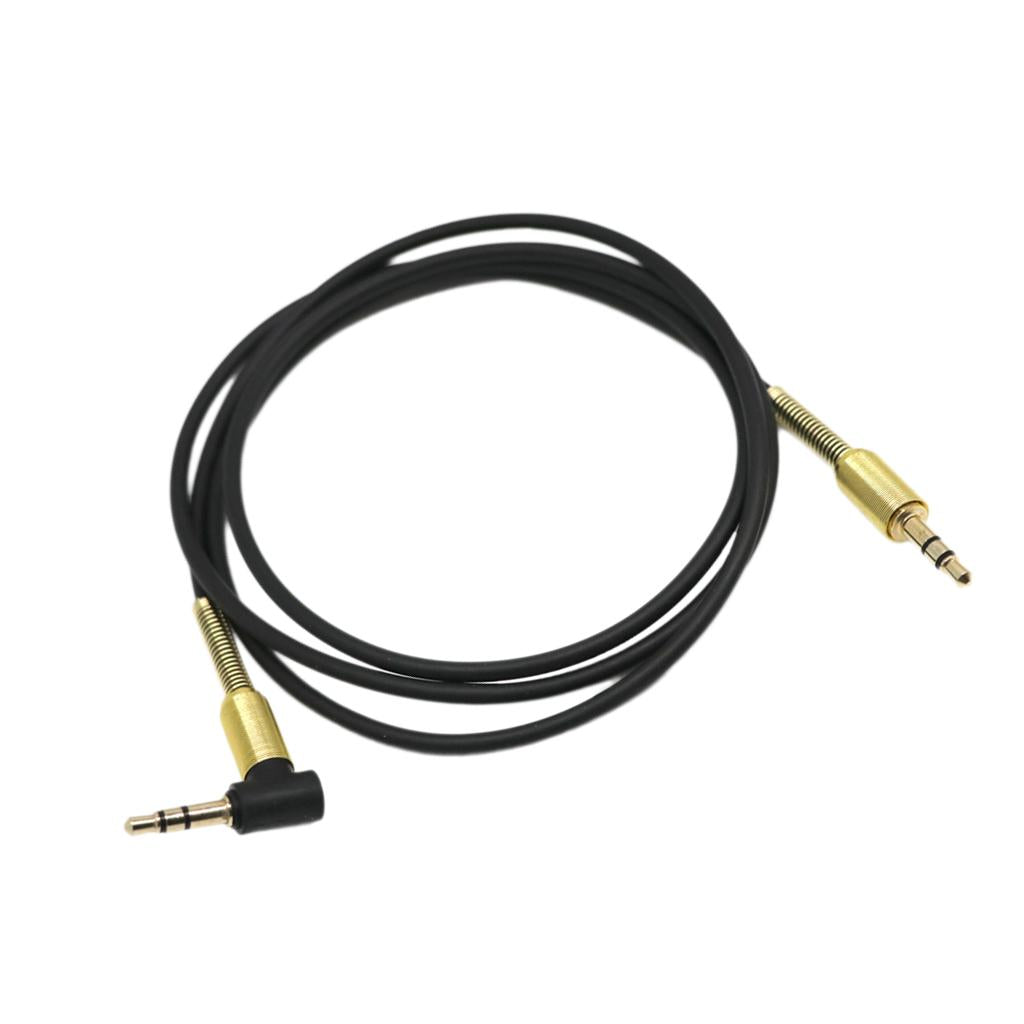 3.5mm Jack Audio Cable Male To Male 90 Degree Right Angle Aux Cable Black