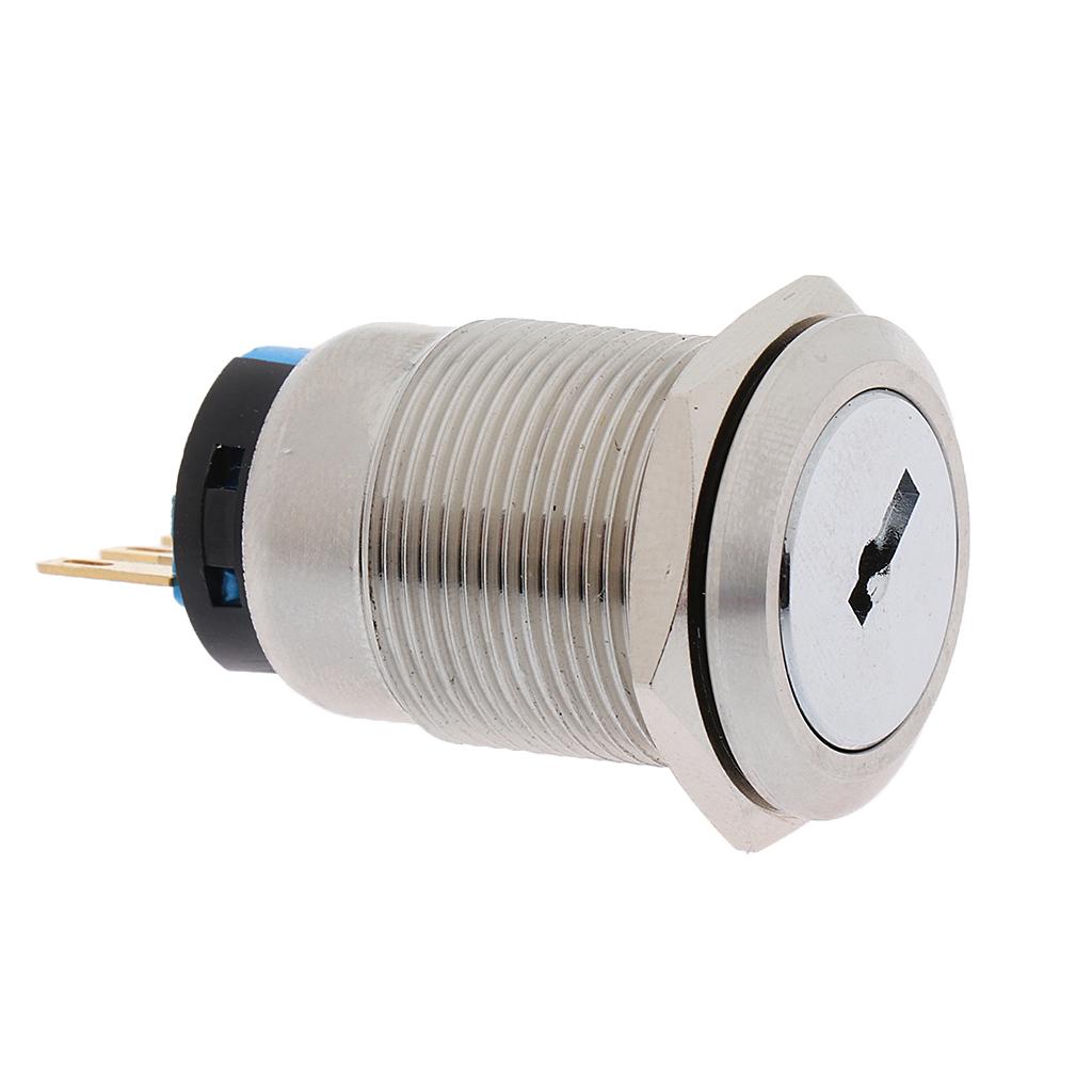 19mm Two Tranches key Rotary Control SPDT Latching Pushbutton Switch