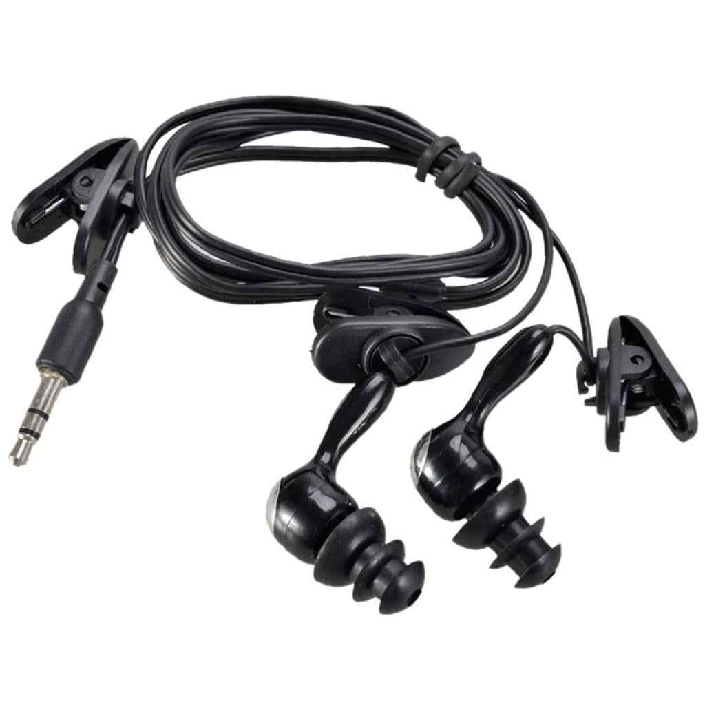 3.5mm In-Ear Sport Waterproof Swimming Diving Swivel Clip Earbud Earphone Headset Stereo Headphones Kit For MP3 MP4 iPod Player  Black