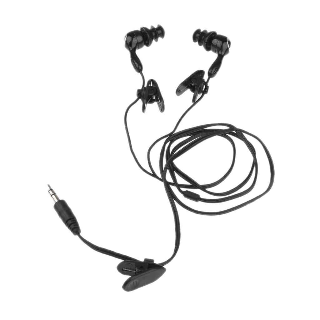 3.5mm In-Ear Sport Waterproof Swimming Diving Swivel Clip Earbud Earphone Headset Stereo Headphones Kit For MP3 MP4 iPod Player  Black