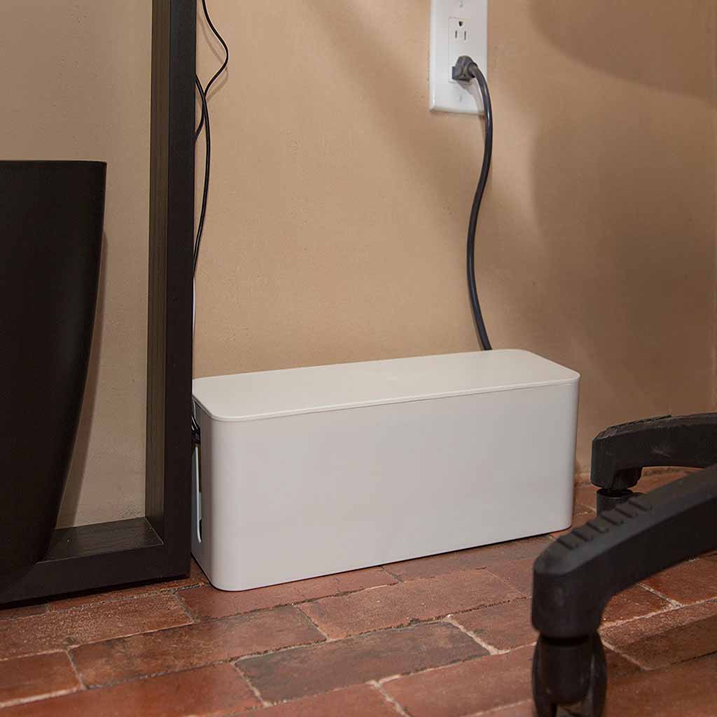 Cable Management Box Cord Organizer 16 Cover Conceal Hide Wire Plug White"