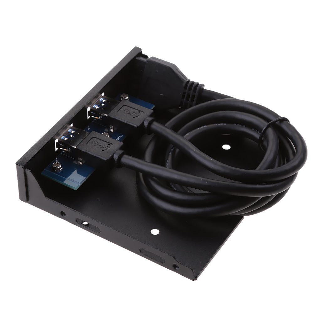 2-Port USB 3.0 Front Panel 3.5 Expansion Bay to 20-Pin Bracket Cable for PC"