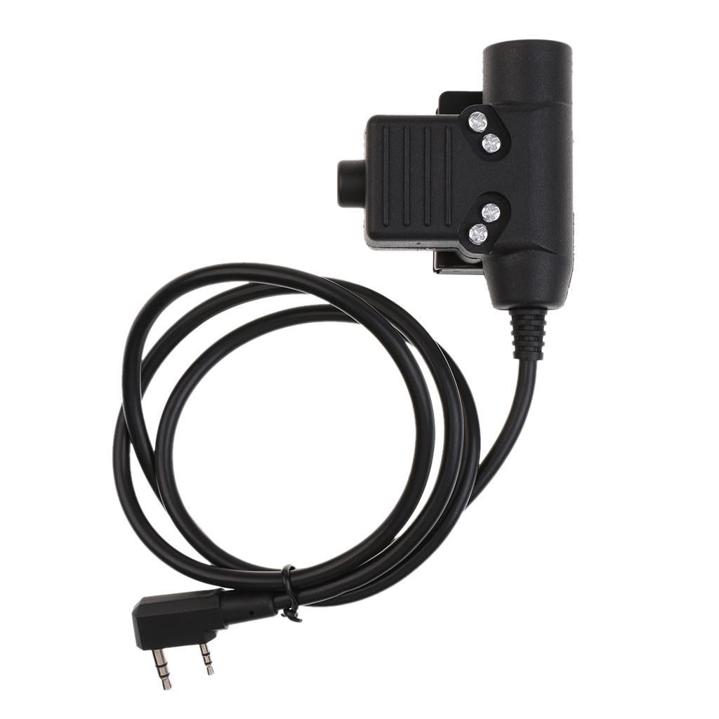 2 Pin Plug Z-tactical U94 Headset Cable Adapter & PTT for Kenwood Radios