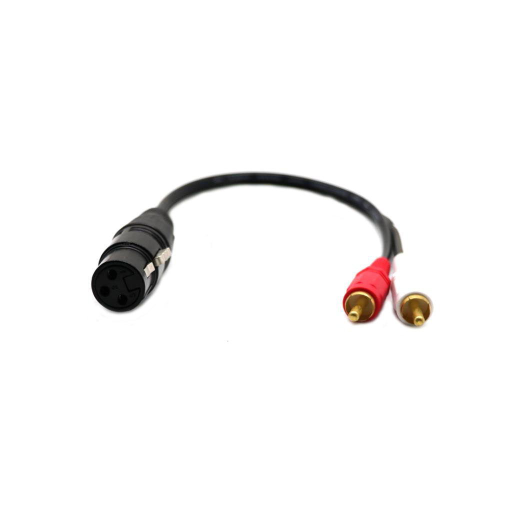 1FT Splitter Patch Y Cable - 1 XLR Female to 2 RCA Male- New