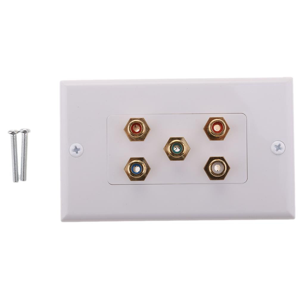 5 RCA Component insert Wall Plate Female to Female US