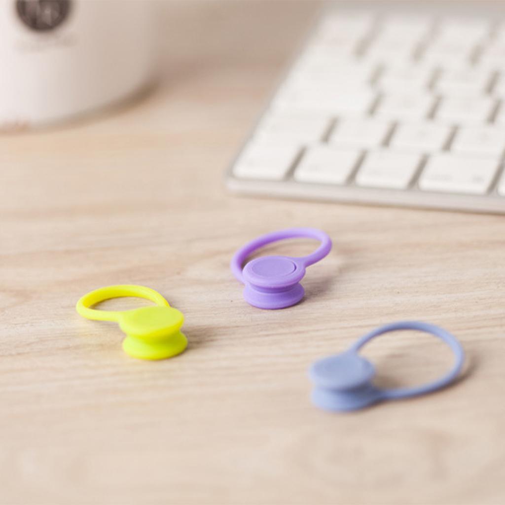 3Pieces Magnetic Earphone Cable Winders Wrap Corder Organzier String Tidy B