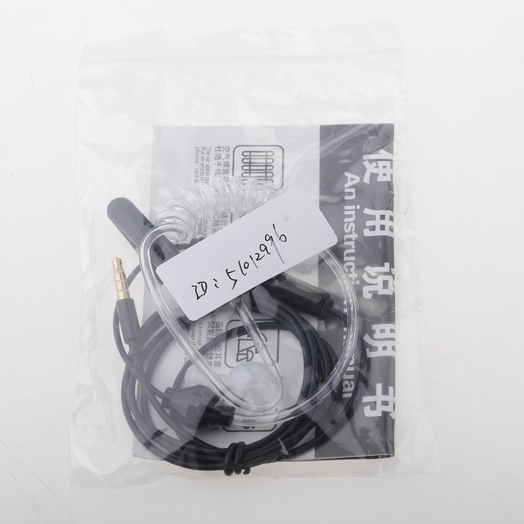 3.5mm In Ear Air Tube Anti-radiation Earphone Microphone Headphone Black