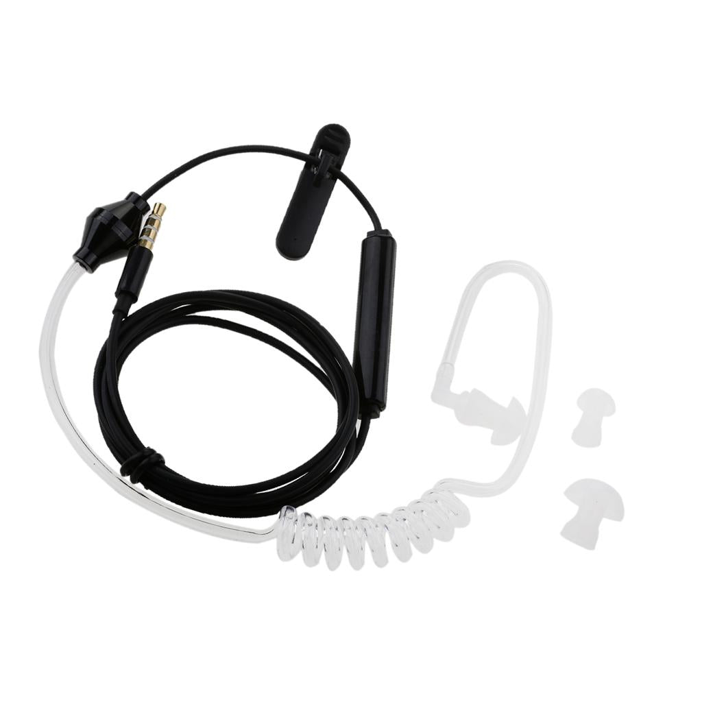 3.5mm In Ear Air Tube Anti-radiation Earphone Microphone Headphone Black