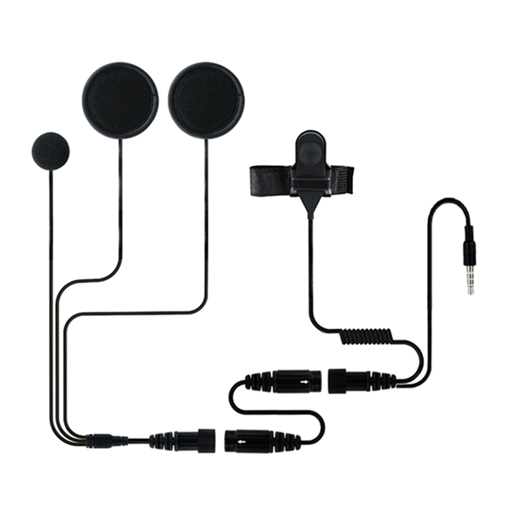 3.5mm Motorcycle Bike Helmet Headset Earphone with Mic Volume Control Black