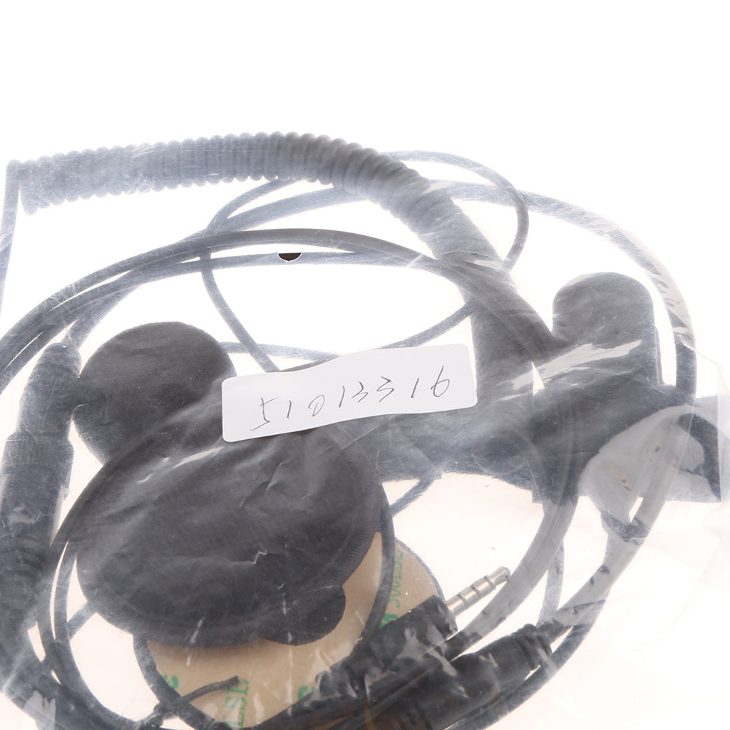 3.5mm Motorcycle Bike Helmet Headset Earphone with Mic Volume Control Black