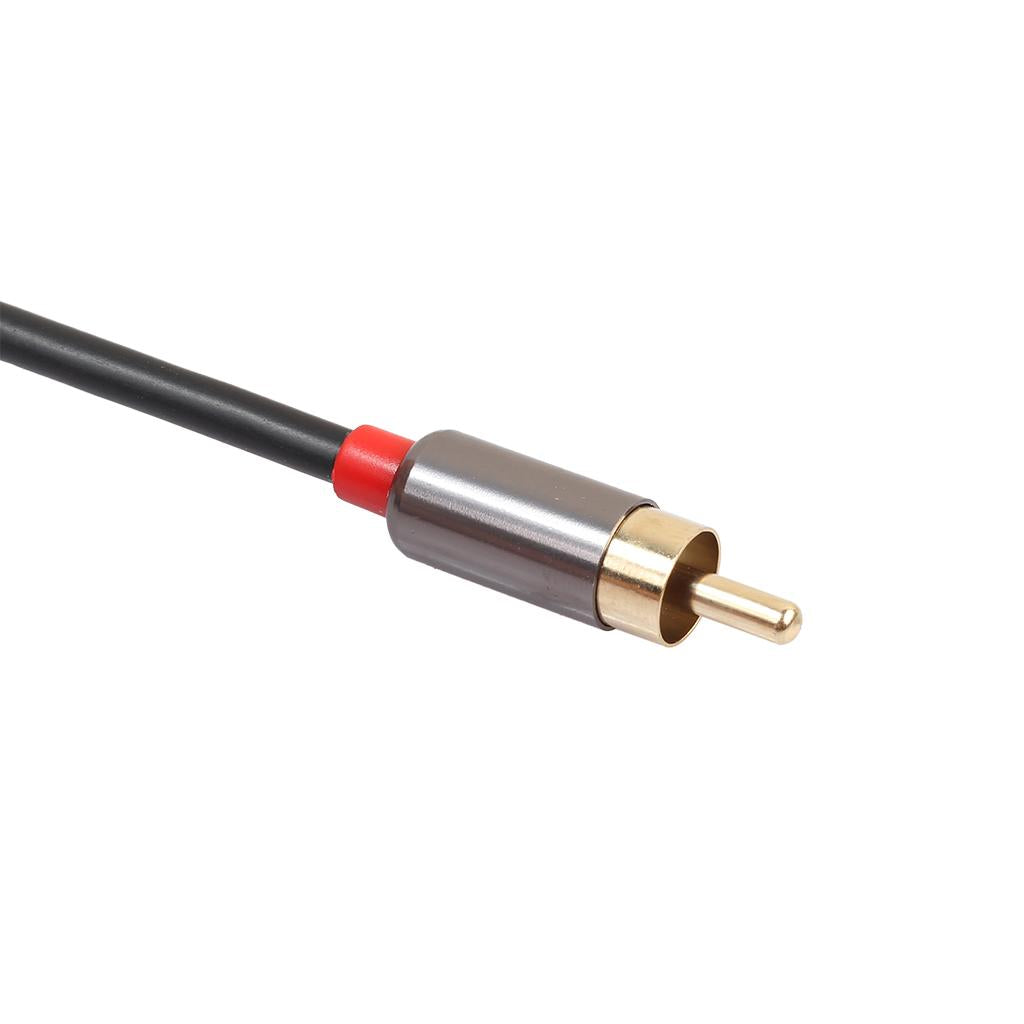 3 FT 3.5mm Stereo Male Plug to 2 RCA Audio Male Adapter Speaker Cable Grey