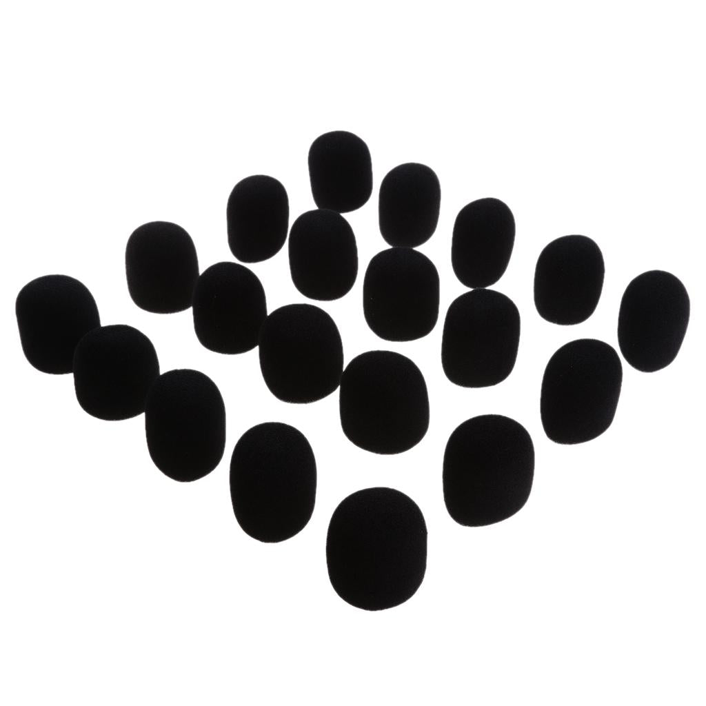 20 Pieces Foam Mic Cover Handheld Microphone Windscreen Sponge Caps Black