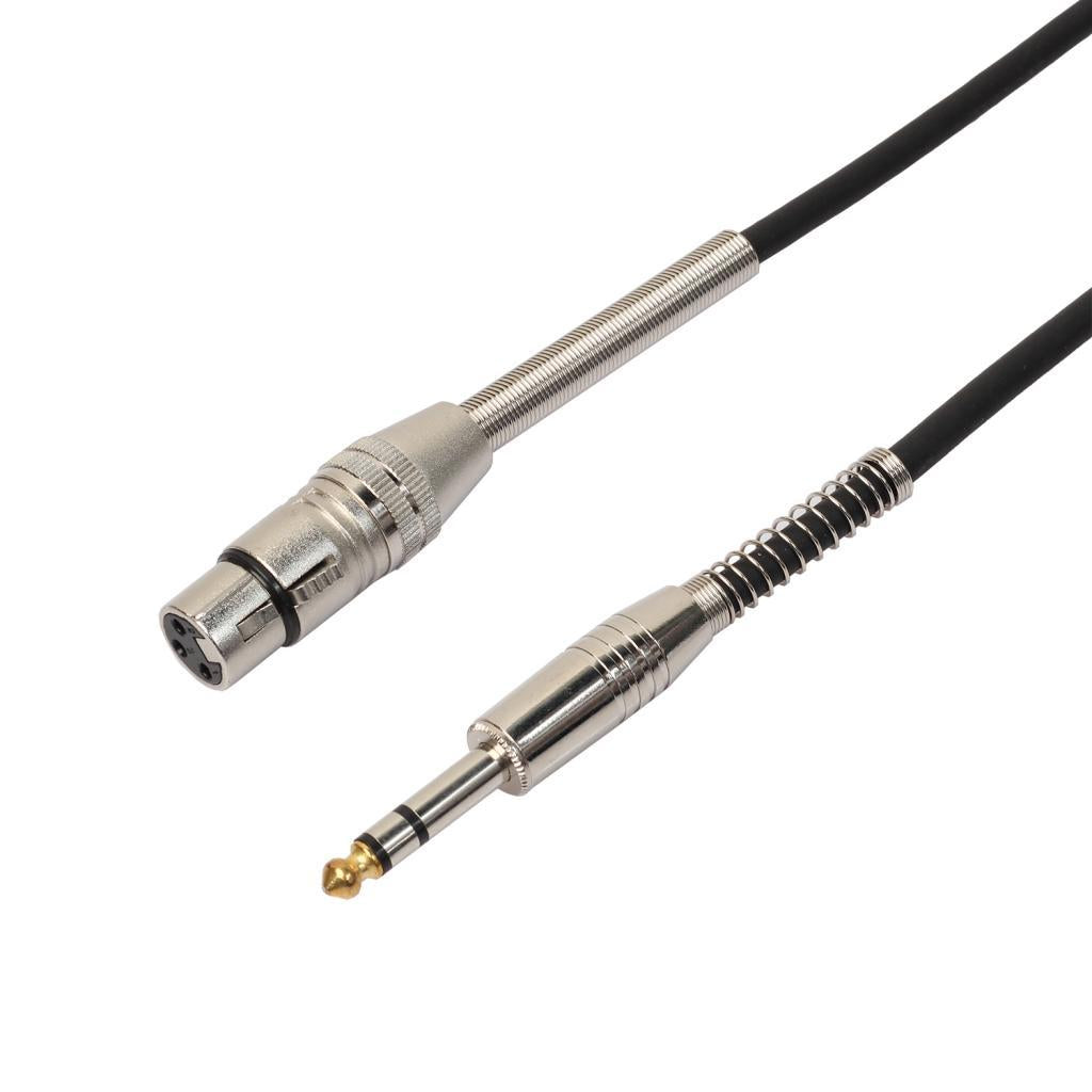 3 Pin XLR Female Jack 1/4 6.35mm Male Plug Stereo Microphone Cable Adapter"
