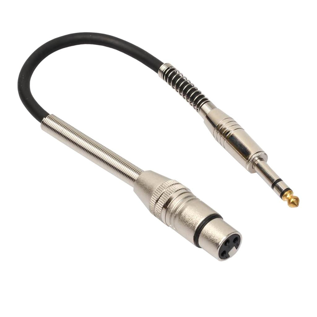 3 Pin XLR Female Jack 1/4 6.35mm Male Plug Stereo Microphone Cable Adapter"