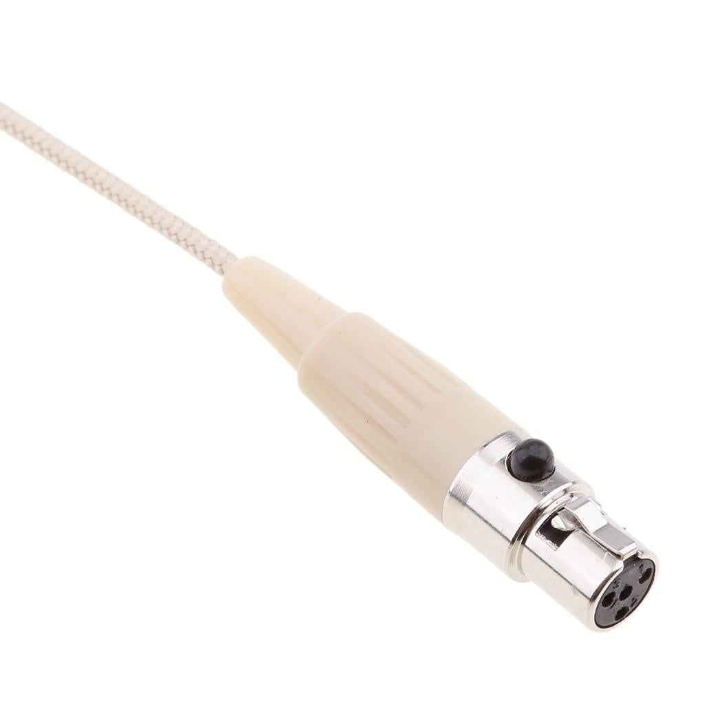 Double Ear Hook Wired Headset Headworn Microphone Beige XLR 4Pin