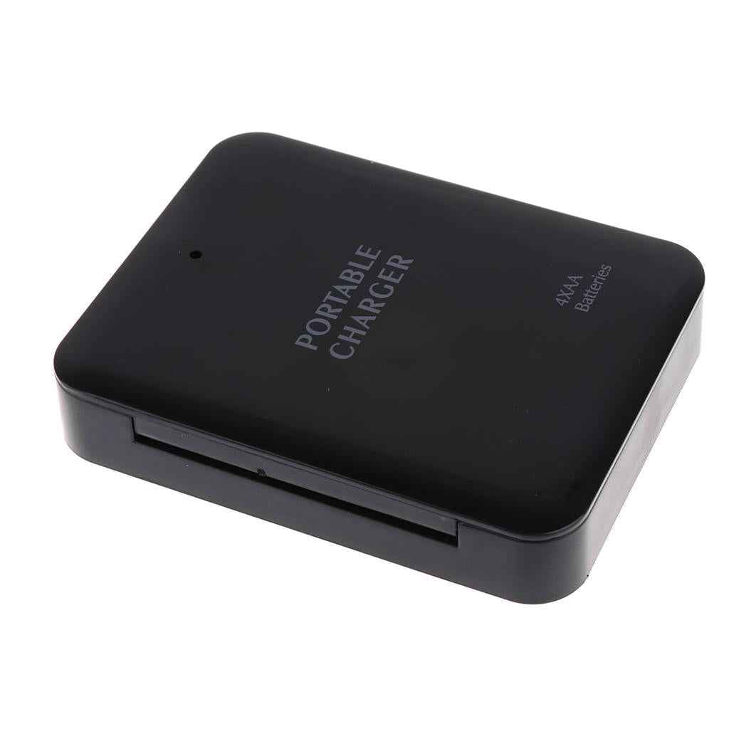 Universal 4x AA Battery USB Travel Emergency Charger For Phones MP3 Black