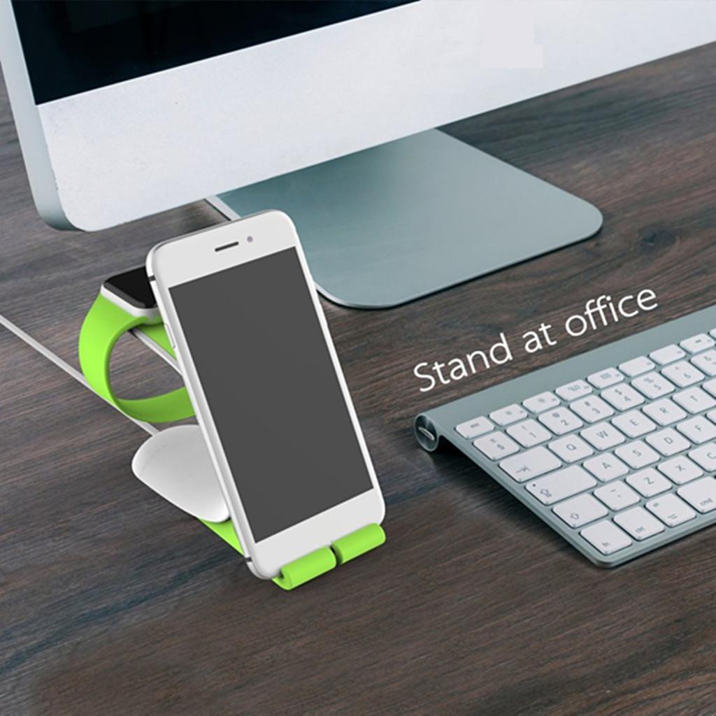2 in 1 Desktop Station Charging Dock Holder for Apple iPhone iWatch Green