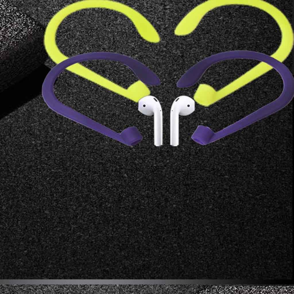 1 Pair Silicone Sports Anti-lost Ear Hook Holder for Apple AirPods White