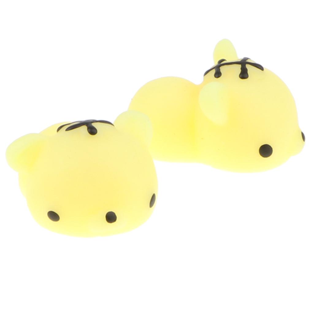 2 Pack Squishy Soft Slow Rising Squishes TPR Stress Relief Small Tiger Toy