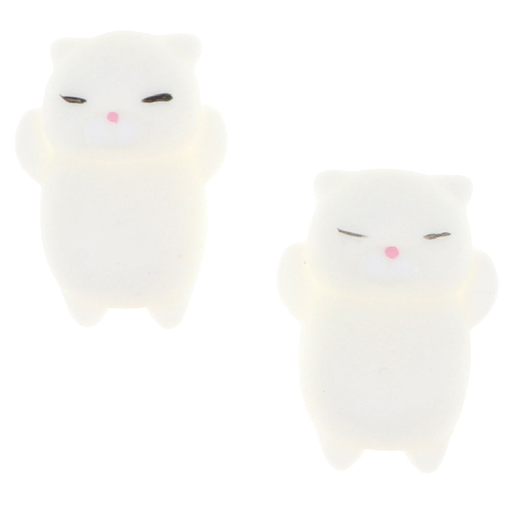 2 Pcs Squishy Soft Slow Rising Squishes TPR Stress Relief Mini Cat Toy