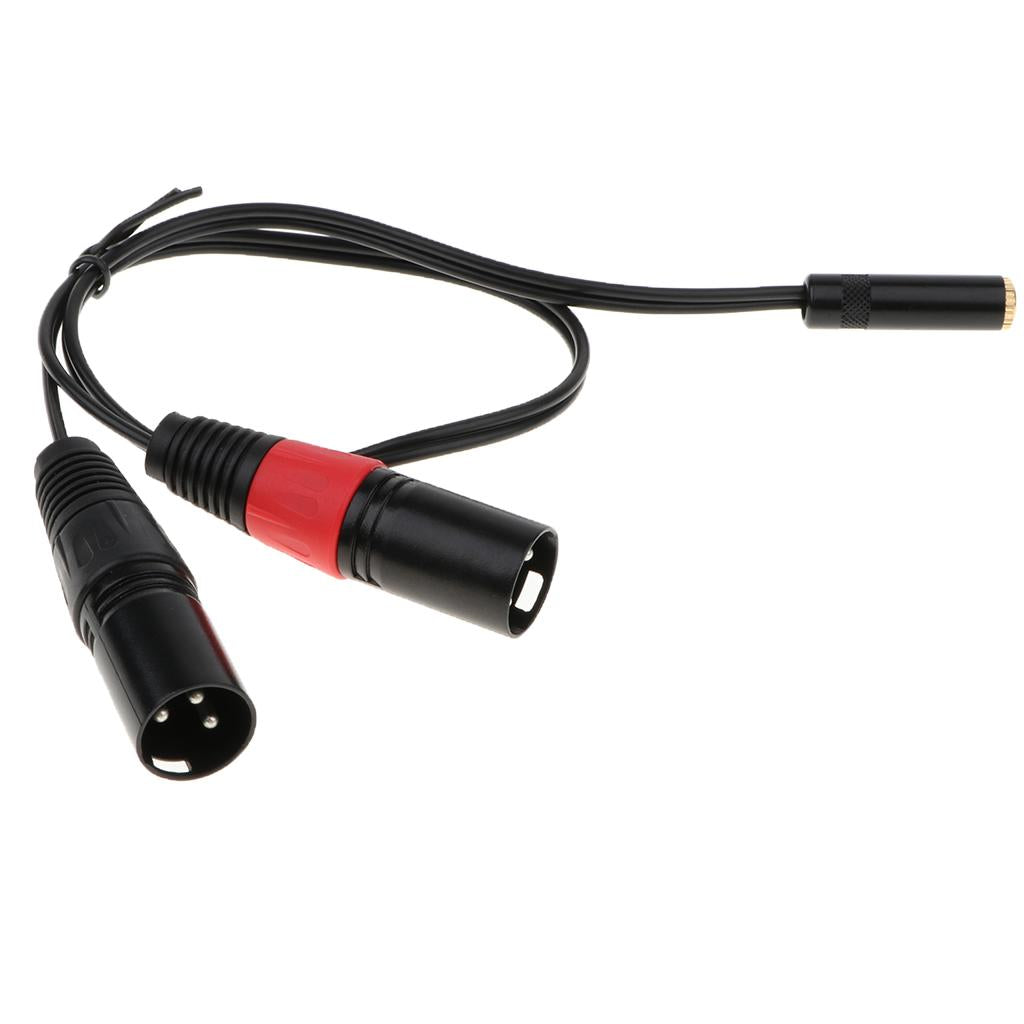 3.5mm Female Port to Dual XLR Male Ports Speaker Mixer Audio Cable