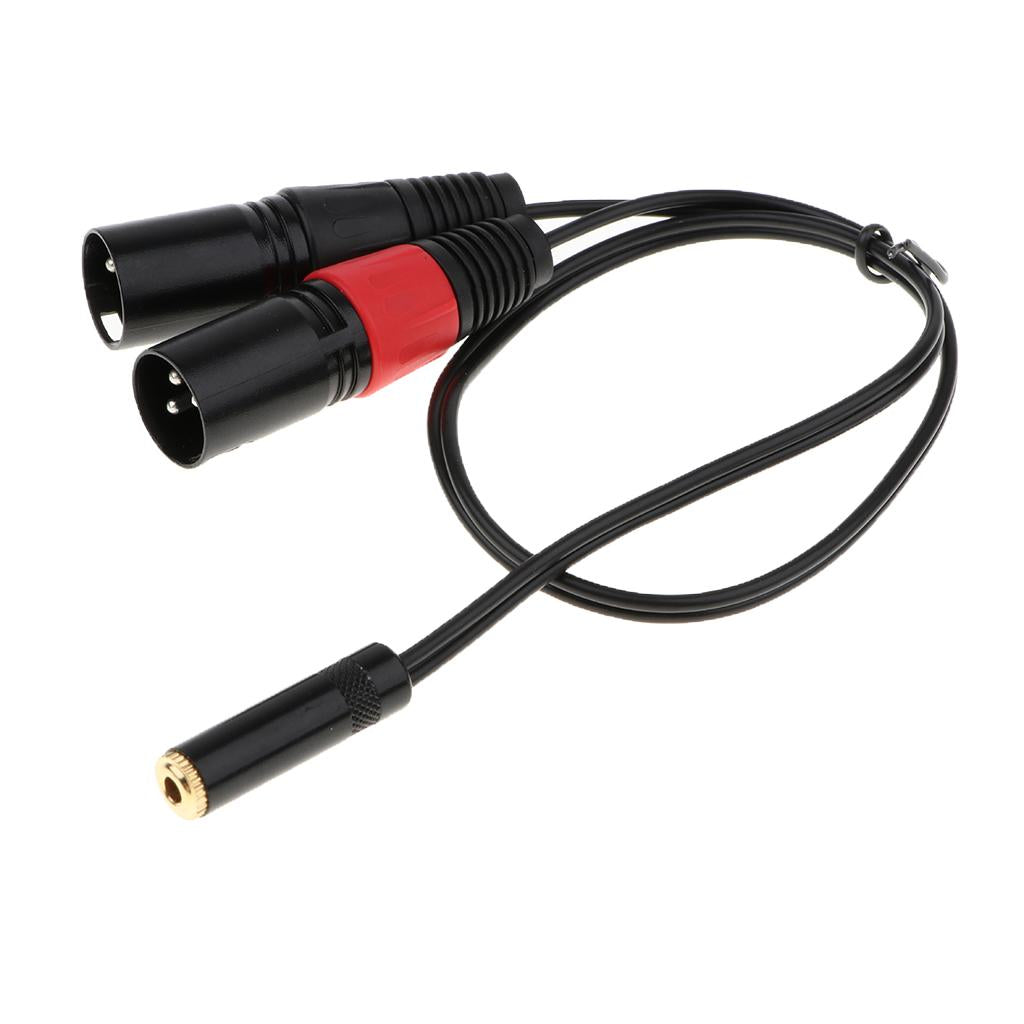 3.5mm Female Port to Dual XLR Male Ports Speaker Mixer Audio Cable