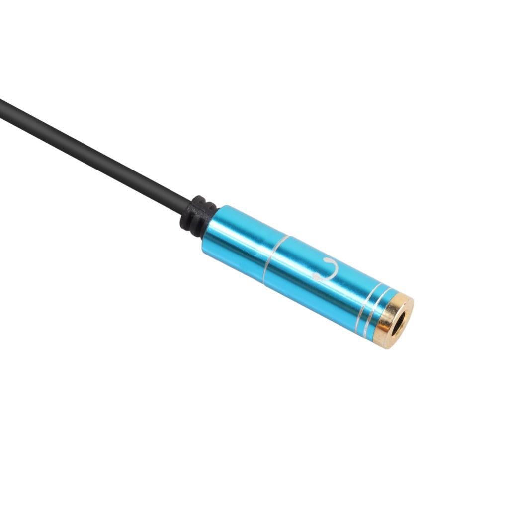 Aux Audio Headphone Mic Splitter Cable 3.5mm Female to 2 Dual Male Sky Blue