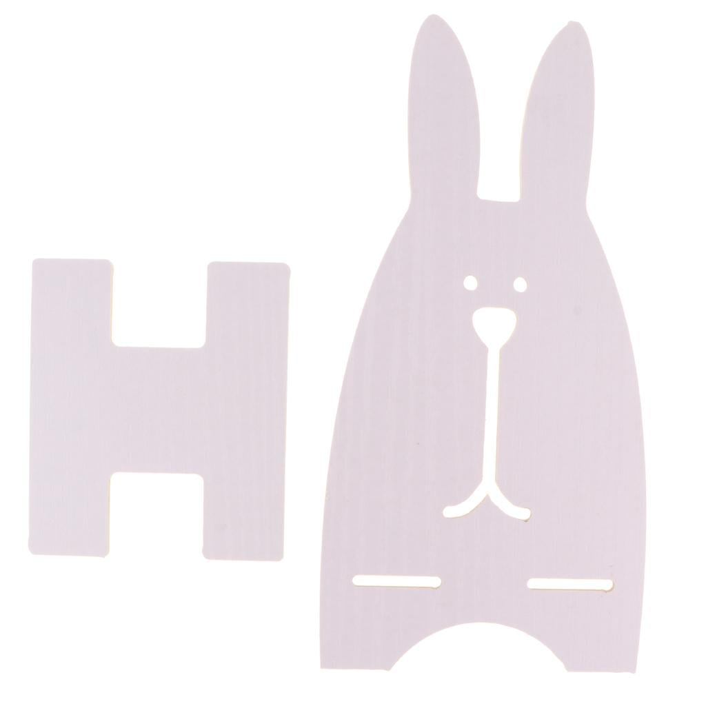 3xWooden Cute Rabbit Holder Desktop Stander Bracket For Cell Phone White