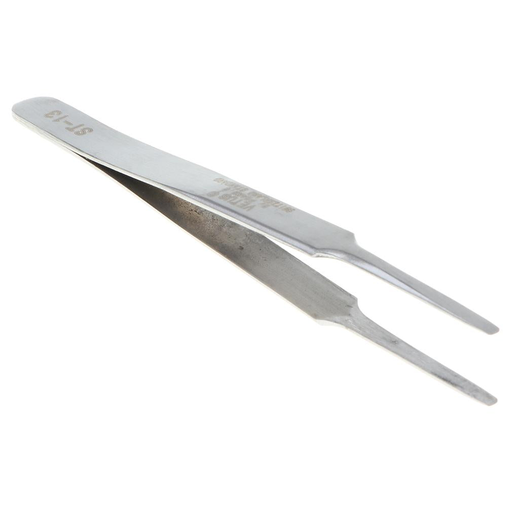 4xPrecision Stainless Steel Tweezers for Phone Repair Tool Narrow Round Head