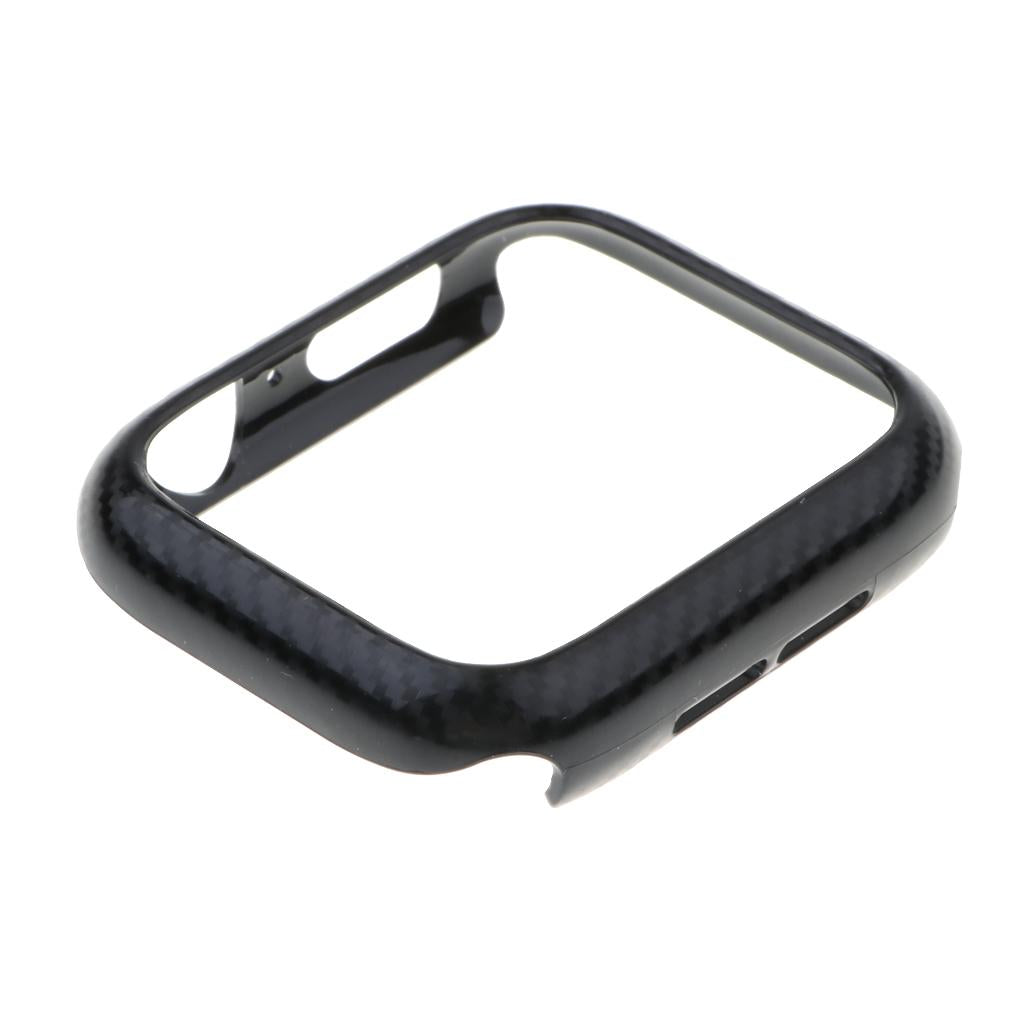 2xThin Carbon Fiber Lines PC Case for Apple Watch iWatch 4 40/44mm Black 40mm