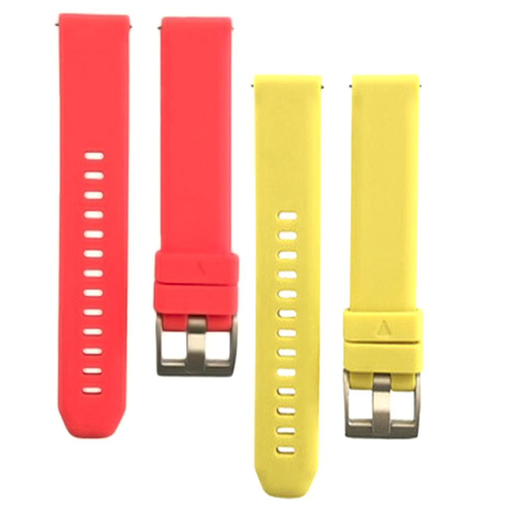 2Pcs 20mm Universal Silicone Watch Band Wrist Strap for Smart Wrist Watch