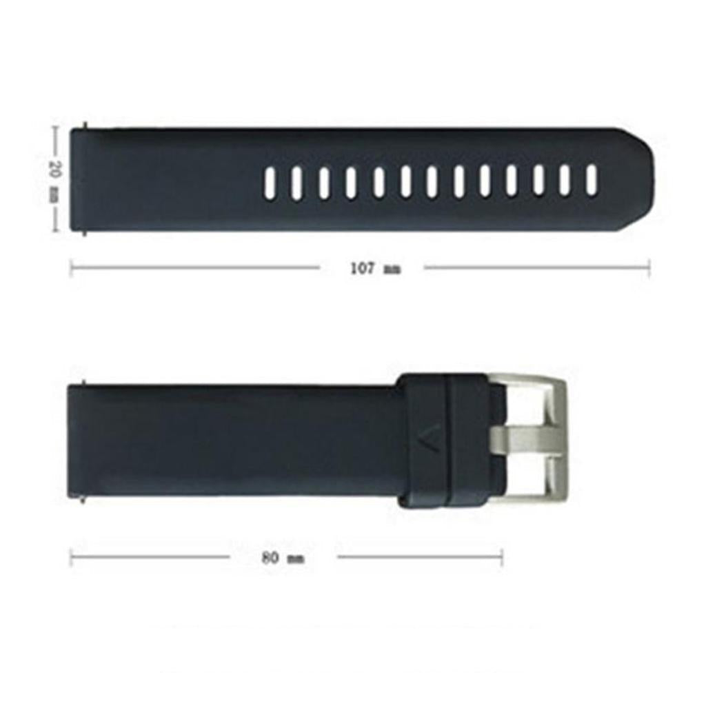 2Pcs 20mm Universal Silicone Watch Band Wrist Strap for Smart Wrist Watch