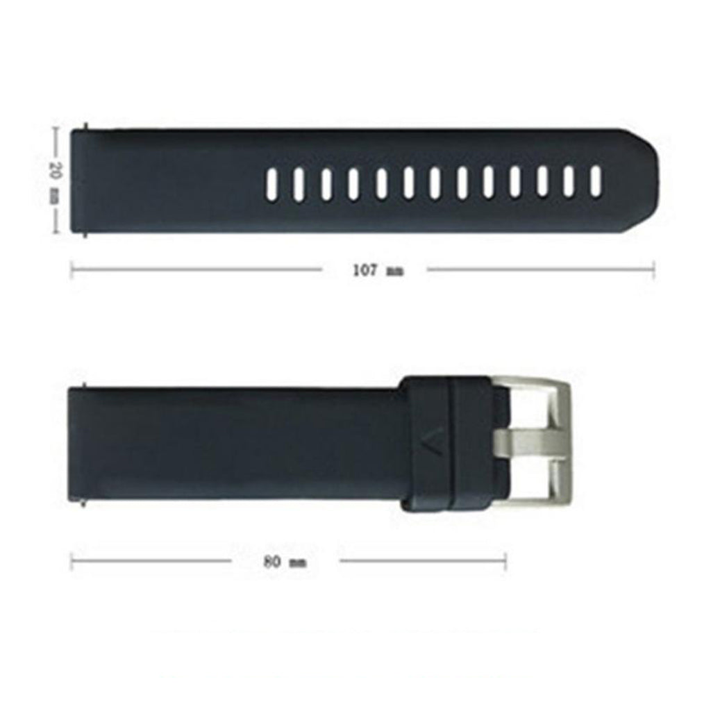 2pcs 20mm Universal Silicone Quick Release Sweatproof Watch Band Wrist Strap