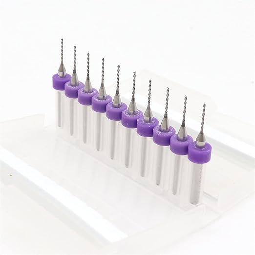 10Pcs PCB Engraving Tungsten Steel Twist Carbide Drill Bit-0.9mm(Random Color)