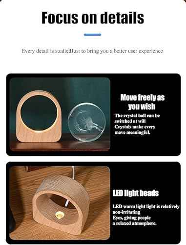 3D Acrylic LED Night Light with Durable Plastic Base Decorative Table Lamp ( Standing Moon Ball)