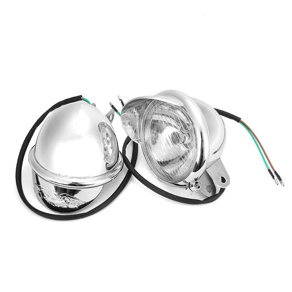6pcs 4 Motorcycle Custom Chrome Spot Light Fog Light Head Lamp for Honda"