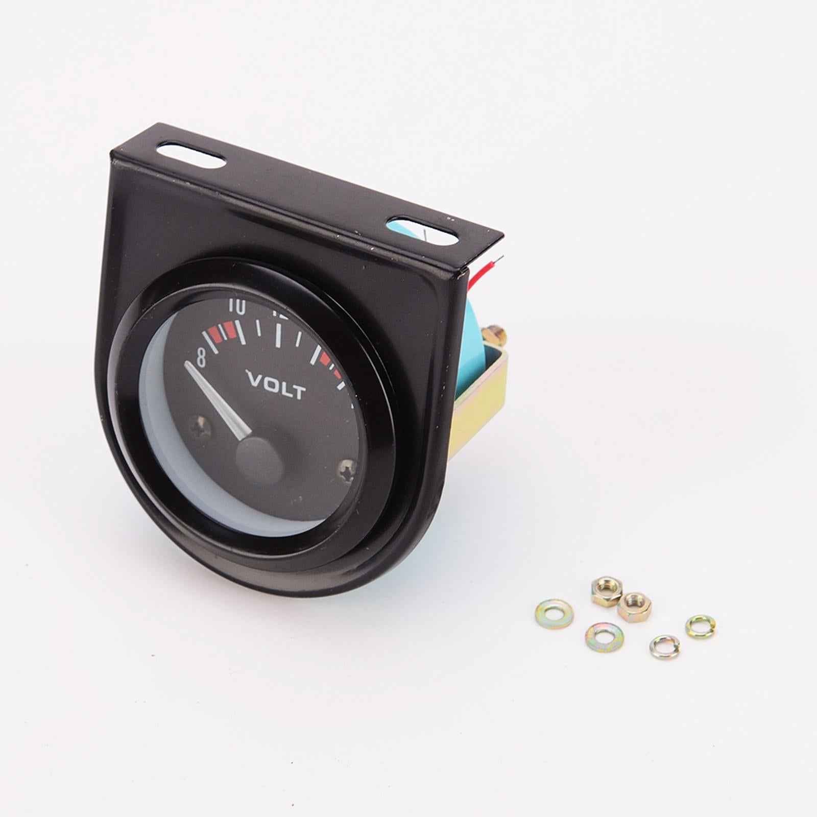 Universal Car 8-16V Voltmeter Volt Gauge Meter 52mm Black