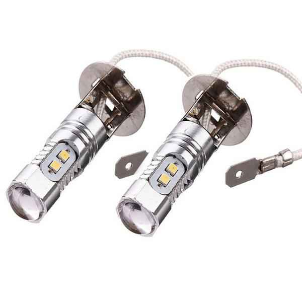 2PCS H3 2323 10SMD 12V-24V 6500K LED Car Signal Reverse Lights Bulbs White