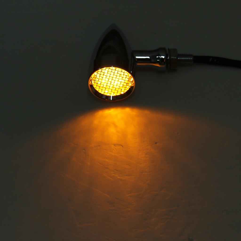 2 Piece 20-LED Brake Turn Signal Tail Light Grill Lens for Motorcycle Silver