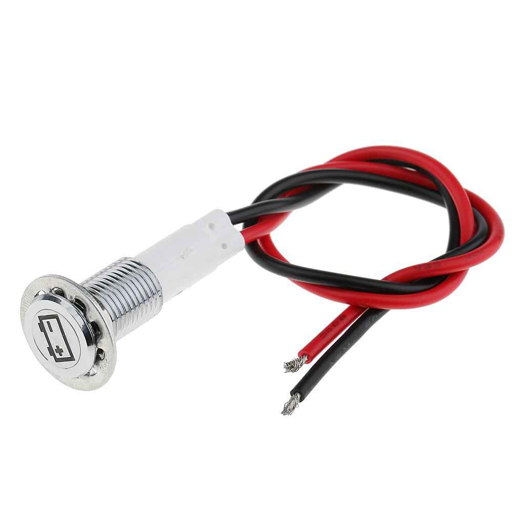 10mm 12V LED Dash Panel Battery Warning Light Indicator Lamp Car Boat White