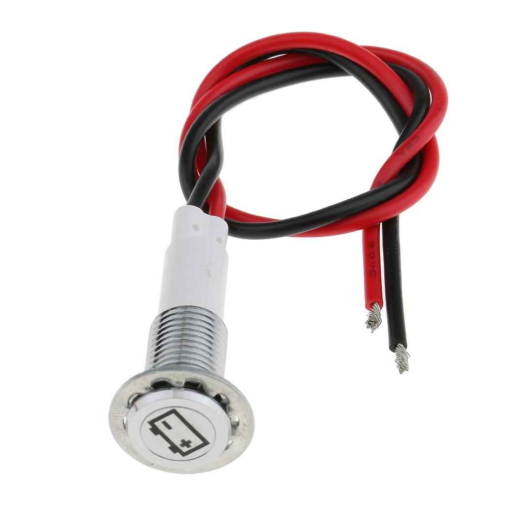 10mm 12V LED Dash Panel Battery Warning Light Indicator Lamp Car Boat White