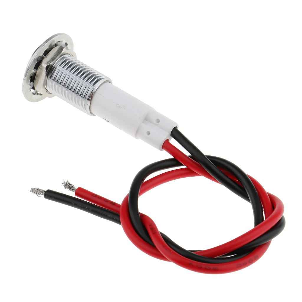 10mm 12V LED Dash Panel Battery Warning Light Indicator Lamp Car Boat White
