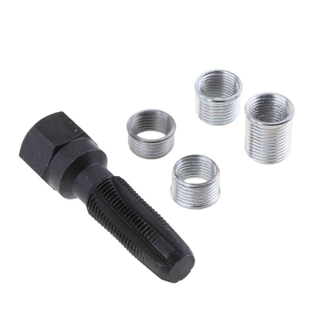 5 Pieces 14mm Spark Plug Rethreader Repair Tap Tool Reamer Inserts Kits