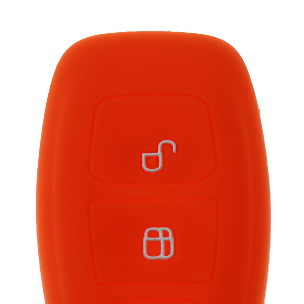 2x3 Buttons Remote Key Silicone Case Cover For Ford Fiesta C-Max Mondeo Orange