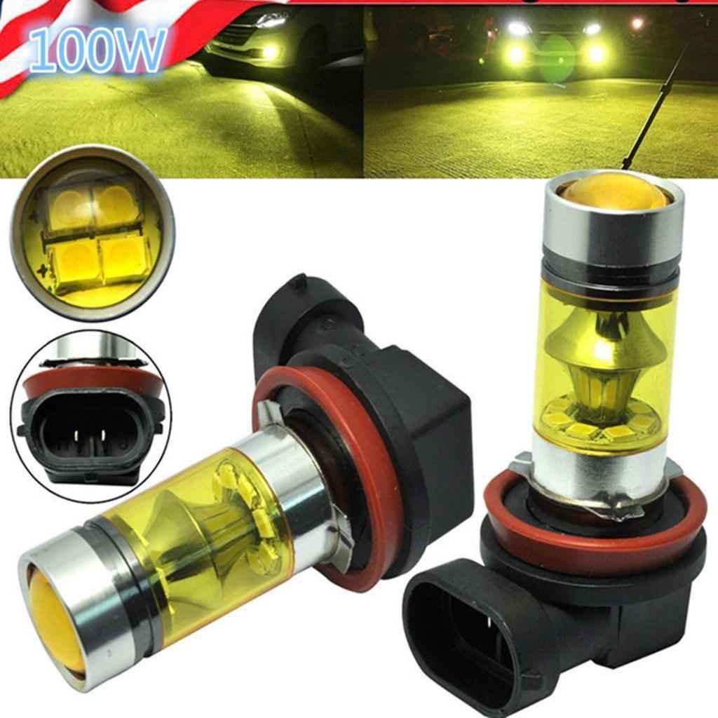 2 Pieces H11 H8 H9 2323 20LED 100W Car Fog Driving DRL Light  4300K Yellow
