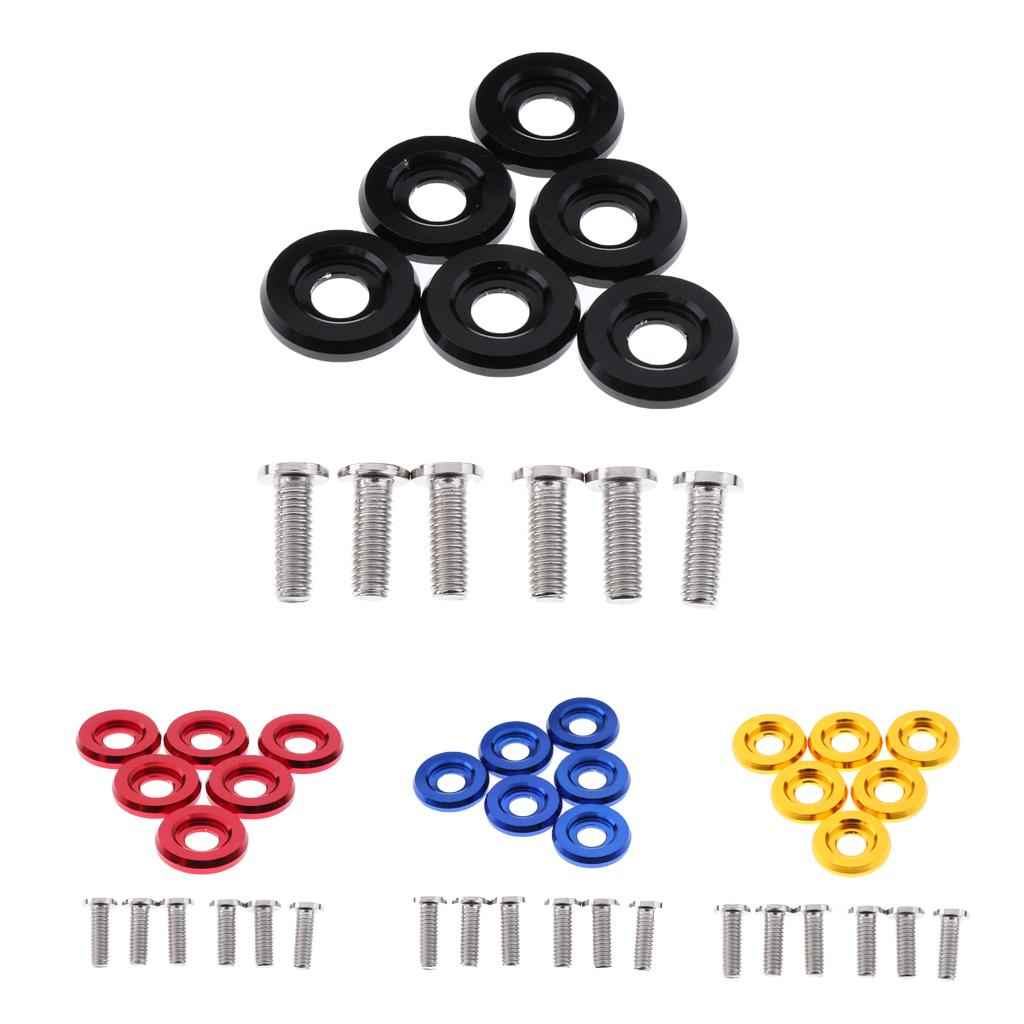 6 Set M6x18mm Aluminium License Plate Frame Bumper Fender Bolt Screw Black
